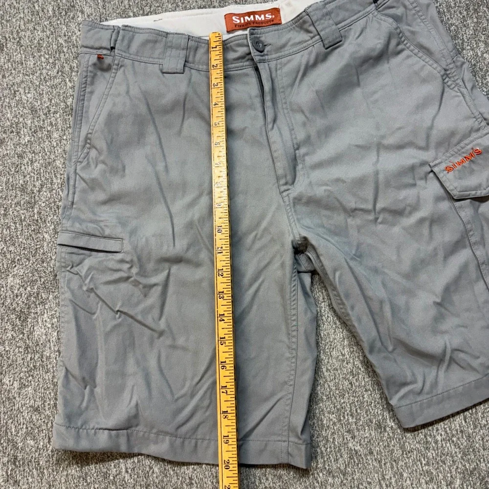 Simms‎ Fishing Products Mens Gray Nylon Cargo Fishing Shorts Size L 35 Waist